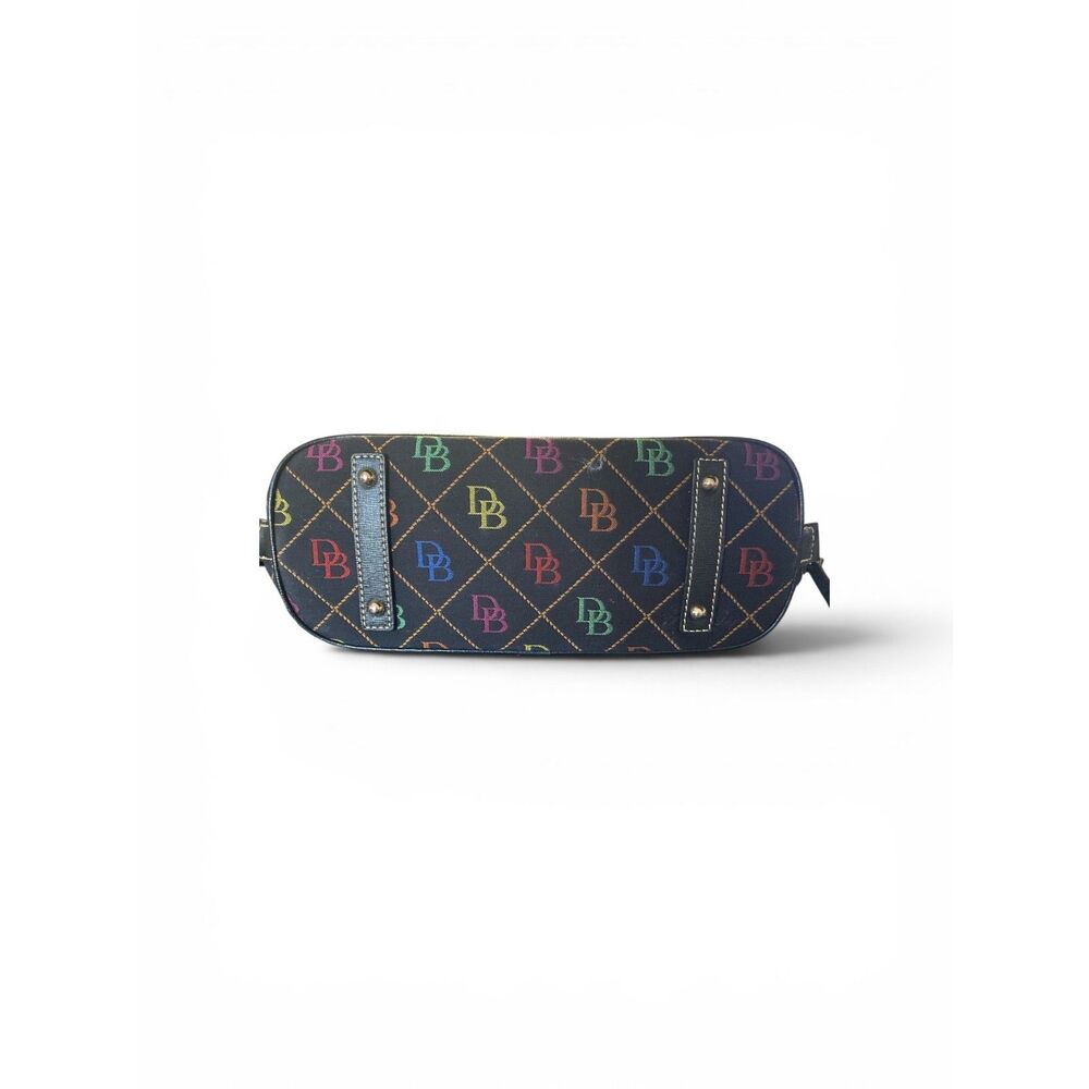 Dooney & Bourke DB75 Multi Domed Satchels black ,colorful monogram pattern.EUC - Picture 4 of 6